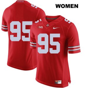 Women's NCAA Ohio State Buckeyes Blake Haubeil #95 College Stitched No Name Authentic Nike Red Football Jersey GU20R07RV